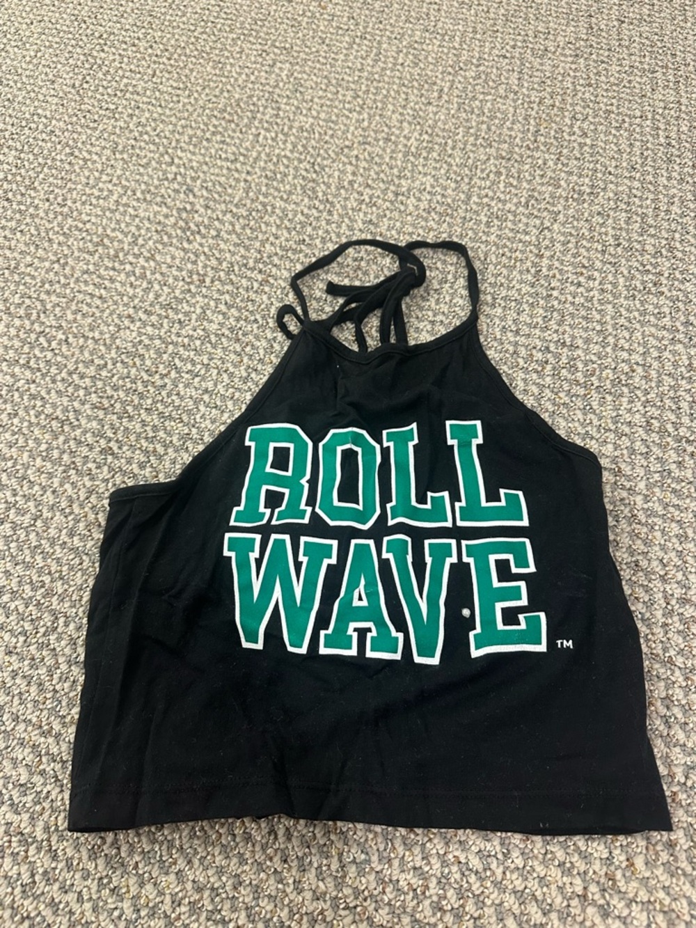 Tulane "ROLL WAVE" Graphic Crop Tank Top